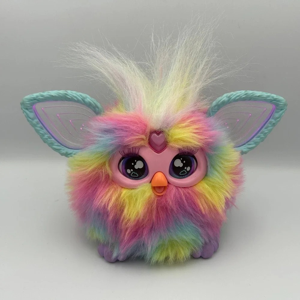 Hasbro Furby 2023 Interactive Rainbow Tie Dye Plush Lights Tested Works Robot